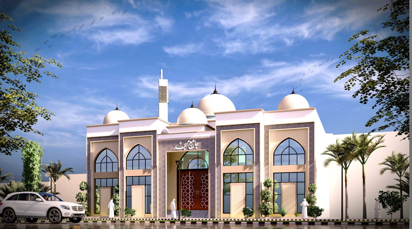 3D architectural render of the proposed Markazi Jamia Masjid Al-Makkah City, Islamabad